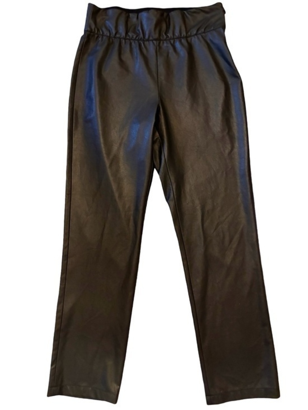 BROCHU WALKER Black Faux Leather Pants, Size Medium.